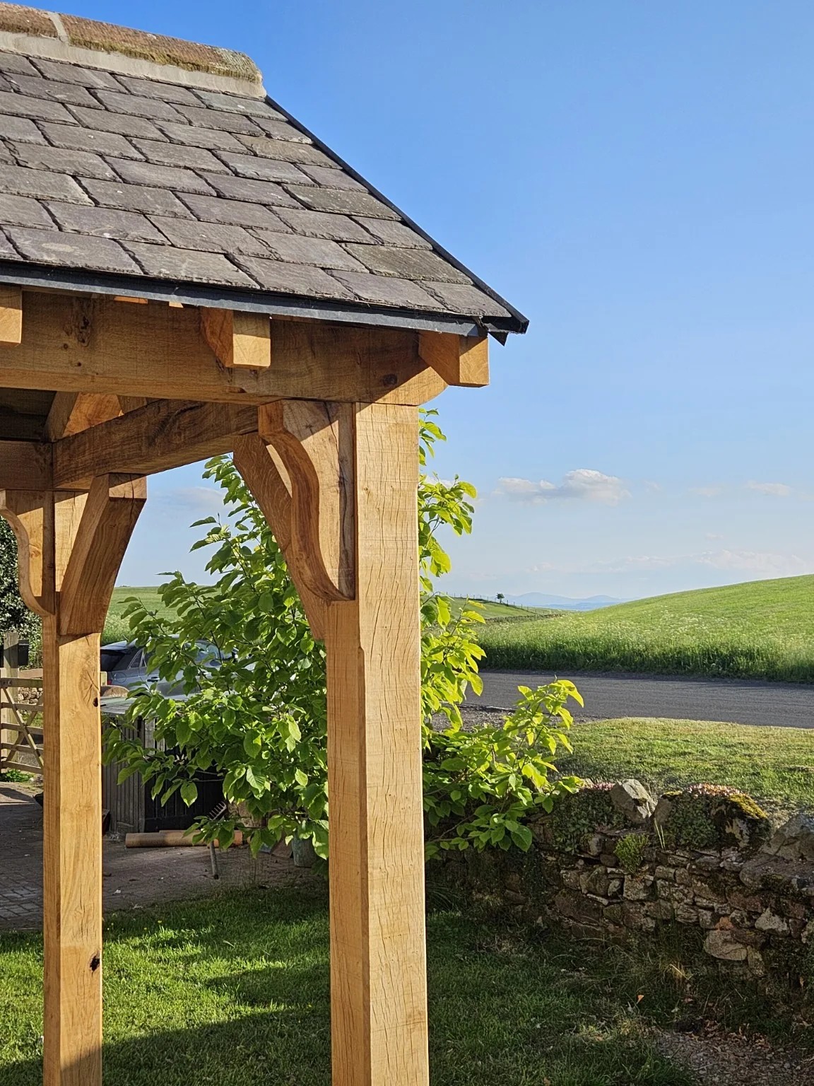 Traditional oak porch constructed by S.T. Joinery